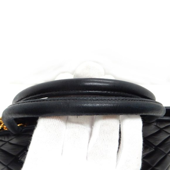 MUST SEE! CHANEL BLACK LAMB SKIN SHOULDER BAG! - Picture 7 of 12